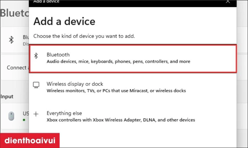 Chọn Bluetooth