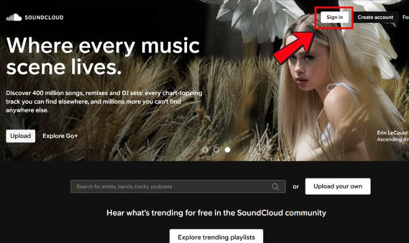 Tải nhạc Soundcloud về tệp từ trang chủ Soundcloud