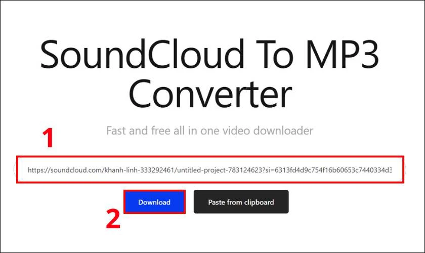 Tải nhạc Soundcloud bằng Soundcloudtomp3.app