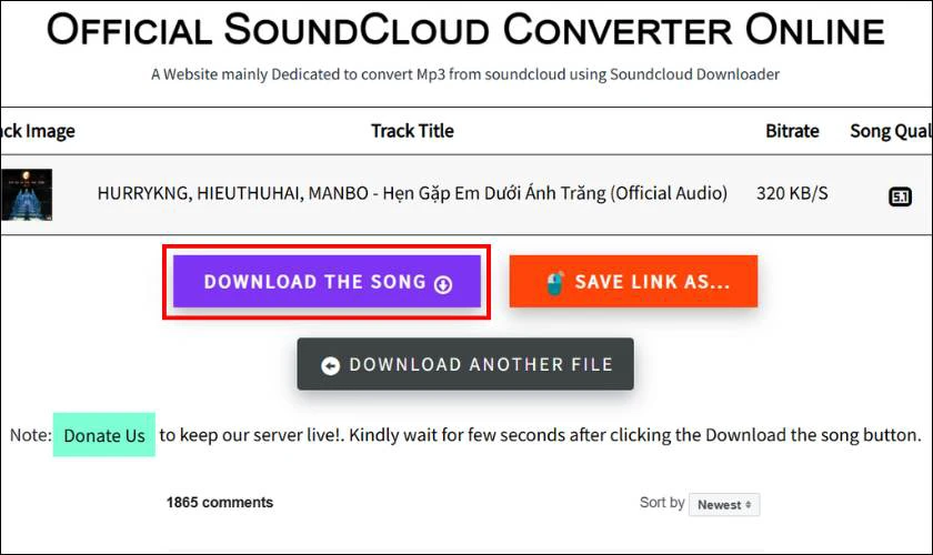 Nhấn Download The Song để tải nhạc Soundcloud