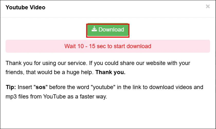 Tiếp tục nhấn v&agrave;o Download trong m&agrave;n h&igrave;nh hiển thị