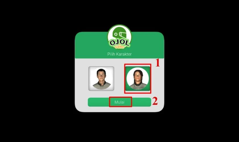 Tiếp theo, bạn hãy chọn giới tính và nhấn Mulai ngay trên màn hình điện thoại