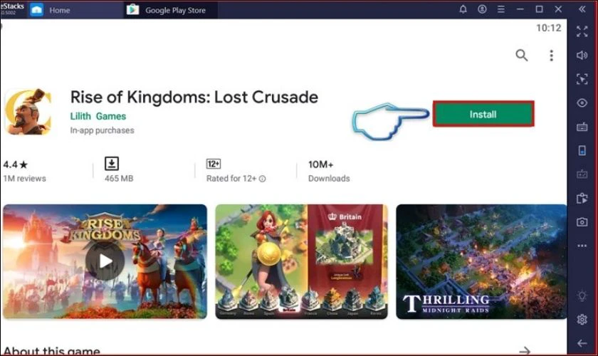 Chọn Install v&agrave; đợi game tải xuống