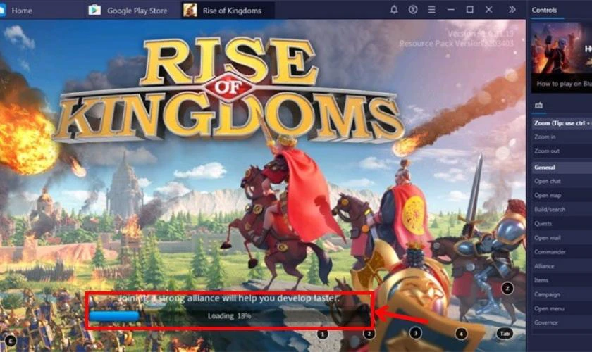 Chờ qu&aacute; tr&igrave;nh c&agrave;i đặt ho&agrave;n tất th&igrave; bạn c&oacute; thể v&agrave;o game v&agrave; bắt đầu h&agrave;nh tr&igrave;nh chinh phục c&aacute;c đế chế