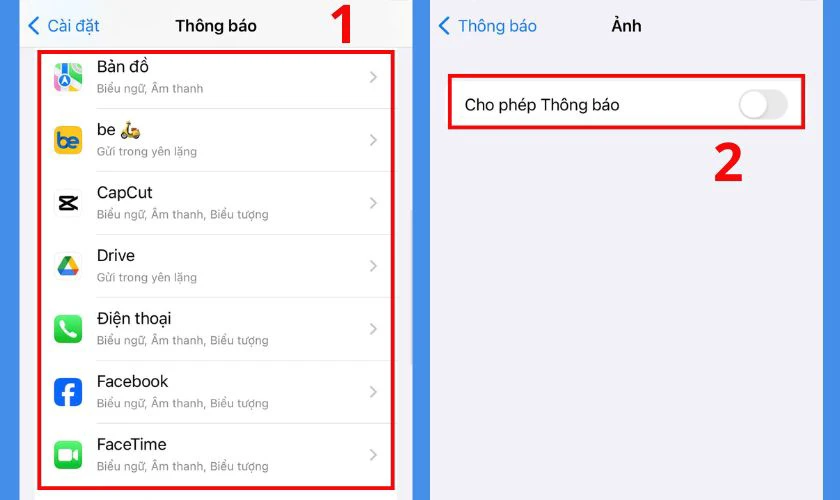Tắt thông báo của các ứng dụng để giảm hao pin