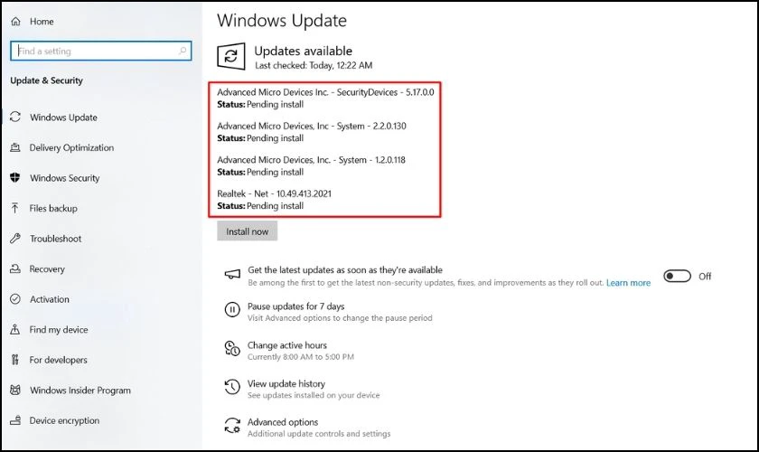 Do file update của Windows