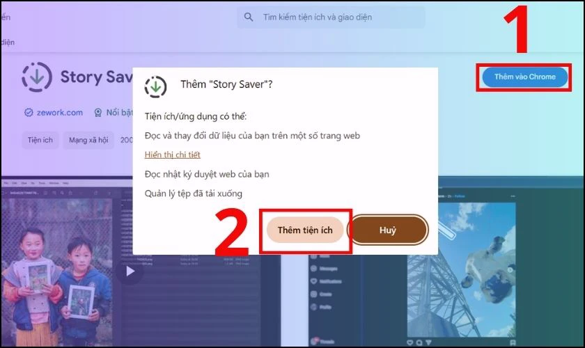 Nhấn Add to Chrome (Th&ecirc;m v&agrave;o Chrome)
