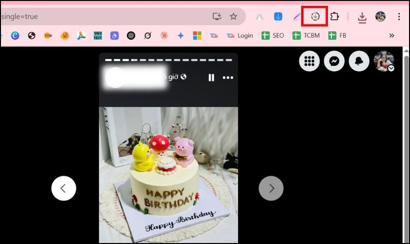 Ghim tiện &iacute;ch Story Saver l&ecirc;n thanh c&ocirc;ng cụ