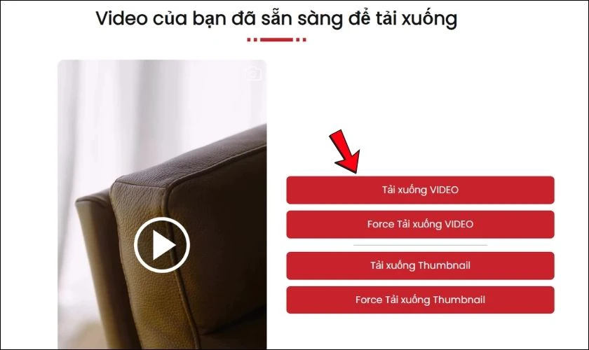 Chọn mục Tải xuống video ở d&ograve;ng đầu ti&ecirc;n