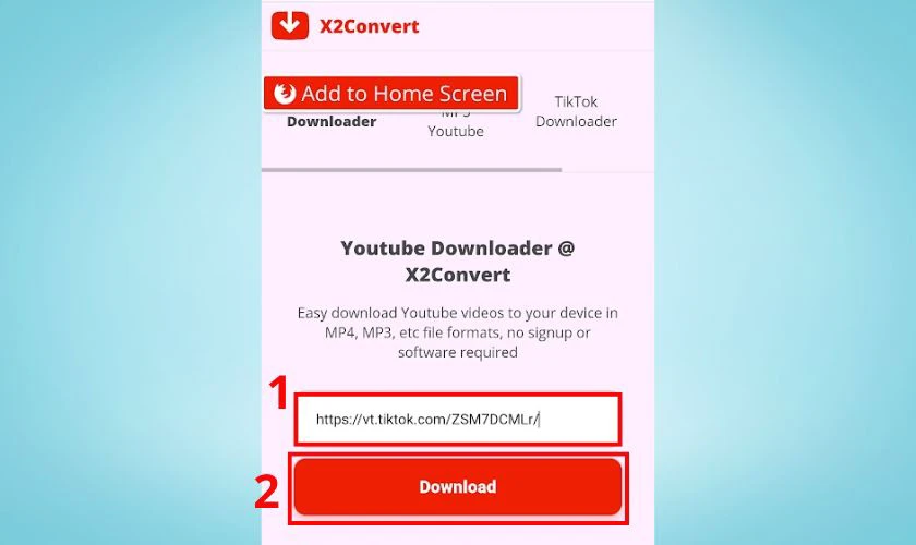 x2convert.com l&agrave; một c&ocirc;ng cụ tải video TikTok trực tuyến