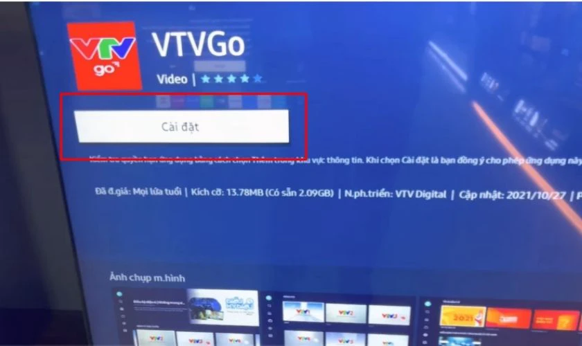 Nhấn Cài đặt (Install) và chờ ứng dụng hoàn tất tải xuống