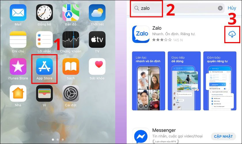 Cách tải Zalo về điện thoại iPhone