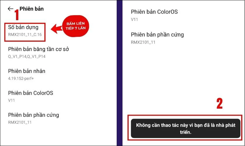 Nhấn chọn v&agrave;o mục Số bản dựng li&ecirc;n tiếp 7 lần
