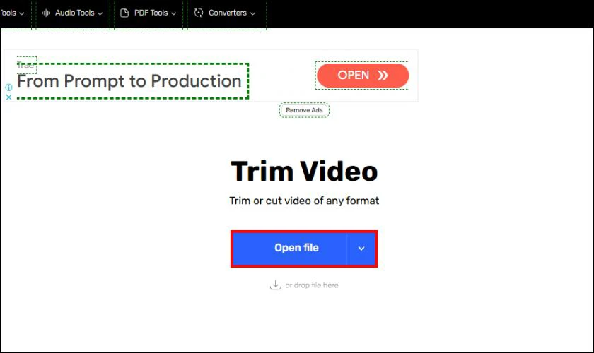 Tăng âm lượng video online với Online Video Cutter