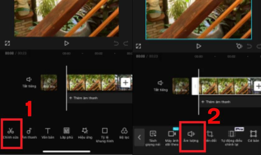 Kế đến bạn hãy nhấn vào video, chọn Chỉnh sửa và tìm mục Âm lượng
