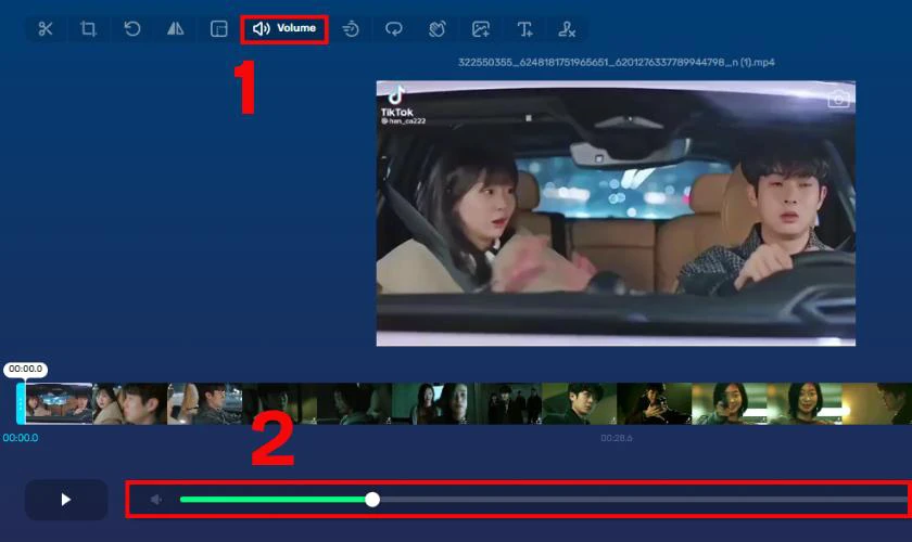 Tiếp theo bạn hãy chọn tính năng Volume và kéo thanh điều chỉnh để tăng âm lượng
