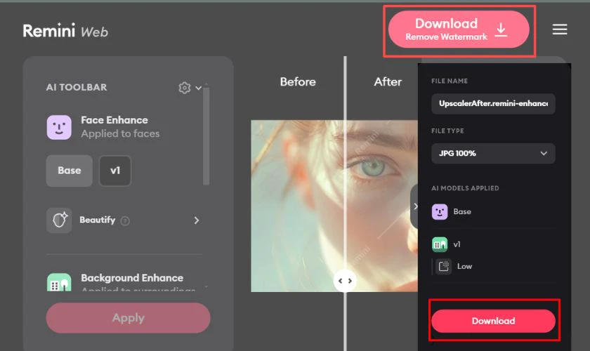 Nhấn Download để tải ảnh về m&aacute;y khi ho&agrave;n tất