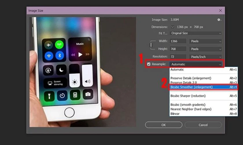 Cách tăng dung lượng ảnh bằng Photoshop