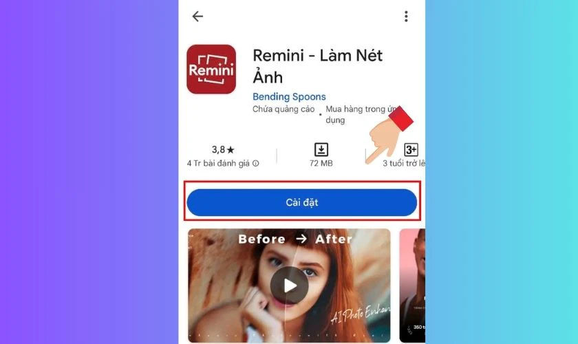 Tải phần mềm Remini về điện thoại