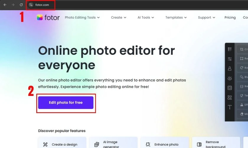 Đăng nhập vào Fotor