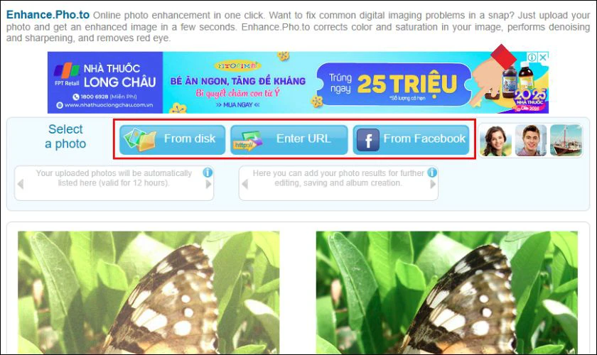 Tăng dung lượng ảnh online thông qua Enhance.Pho.to