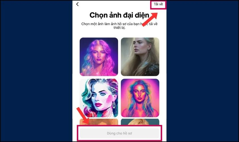 Sử dụng ngay ảnh đ&oacute; l&agrave;m avatar hoặc tải về m&aacute;y qua n&uacute;t Tải về