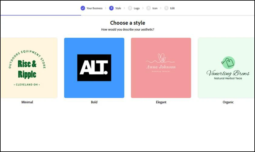 C&aacute;ch tạo Logo bằng AI miễn ph&iacute; với Adobe Express Logo Maker nhanh