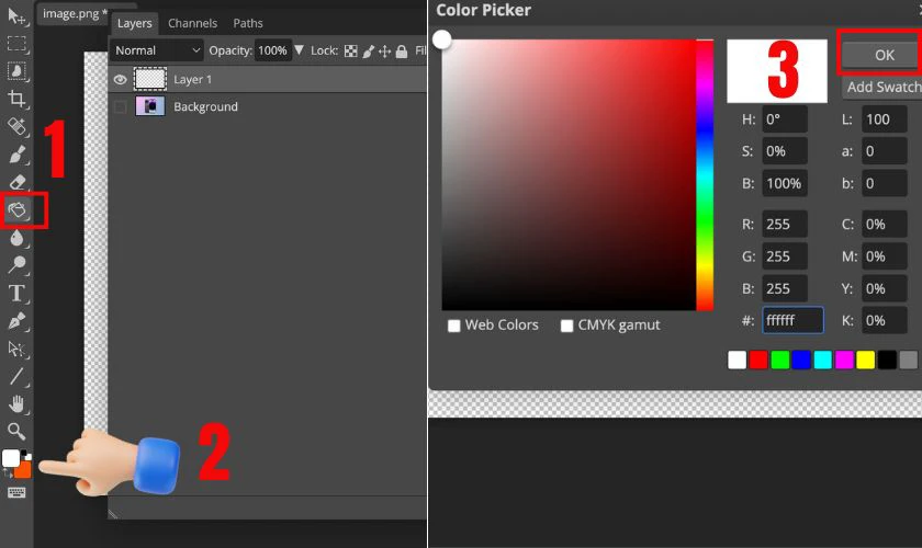 C&aacute;ch tạo layer nền trắng trong Photoshop