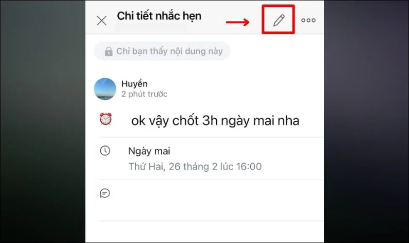 Bạn nhấn chọn biểu tượng c&acirc;y b&uacute;t để chỉnh sửa