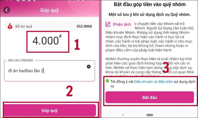 Nhập số tiền cần gửi v&agrave; tick chọn v&agrave;o &ocirc; T&ocirc;i đồng &yacute;