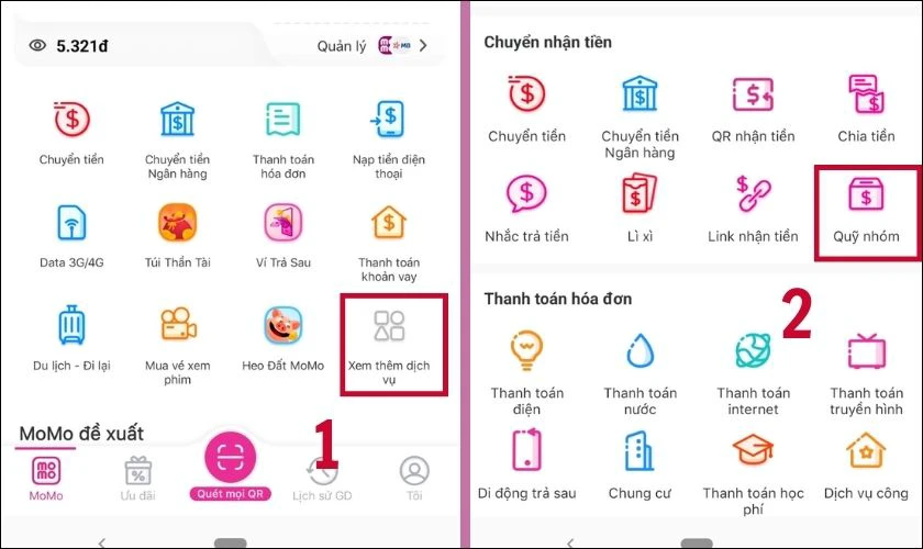 C&aacute;ch gửi tiền v&agrave;o v&agrave;o quỹ nh&oacute;m chung tr&ecirc;n MoMo