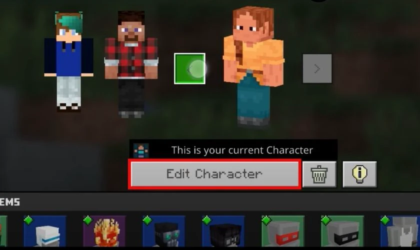 Nhấn v&agrave;o Edit Character để t&ugrave;y chỉnh skin nh&acirc;n vật