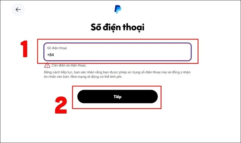 Bạn điền số điện thoại còn hoạt động vào ô trống