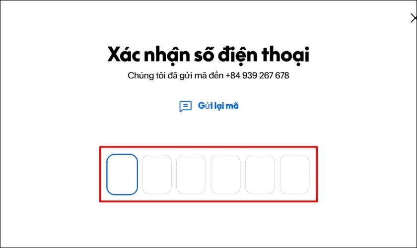 PayPal sẽ gửi một mã xác thực