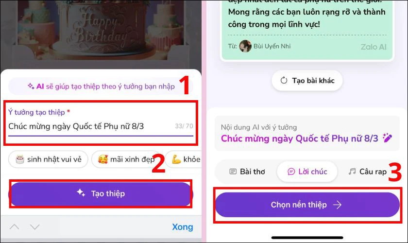 Lựa chọn màu nền yêu thích