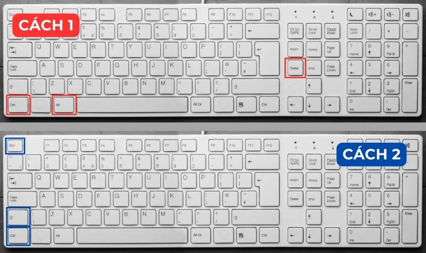 D&ugrave;ng tổ hợp ph&iacute;m tắt để bật Task Manager