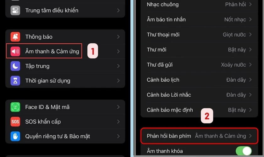 Tắt &acirc;m b&agrave;n ph&iacute;m quay số iPhone 16 Pro Max bằng c&agrave;i đặt nhanh
