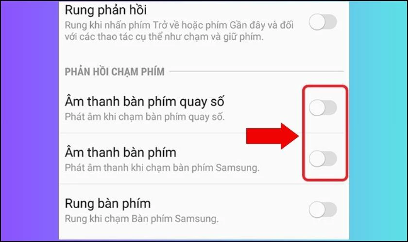 Thực hiện tắt âm thanh bàn phím trên Samsung
