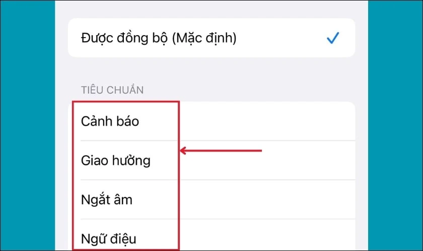 Lựa chọn c&aacute;c chế độ rung c&oacute; sẵn để t&ugrave;y chỉnh chế độ rung cho từng loại th&ocirc;ng b&aacute;o tr&ecirc;n iPhone