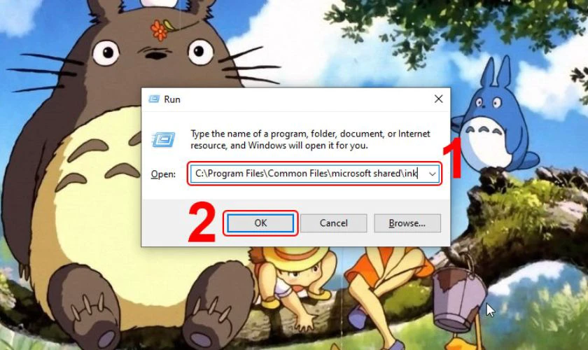 Nhập c&acirc;u lệnh v&agrave;o hộp thoại Run v&agrave; nhấn Enter để mở file TabTib