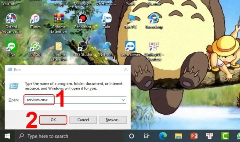 Nhấn tổ hợp ph&iacute;m Windows + R để mở hộp thoại Run