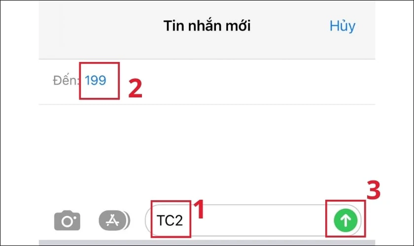 Soạn c&uacute; ph&aacute;p TC2 gửi về tổng đ&agrave;i 199