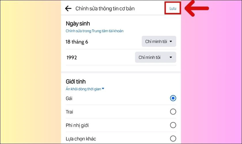 Ấn vào nút Lưu ở phía trên