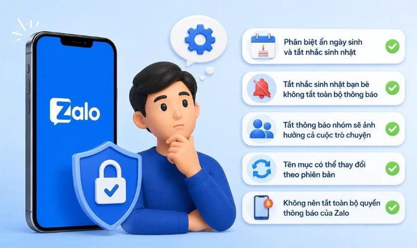 Lưu ý sau khi thay đổi cài đặt sinh nhật