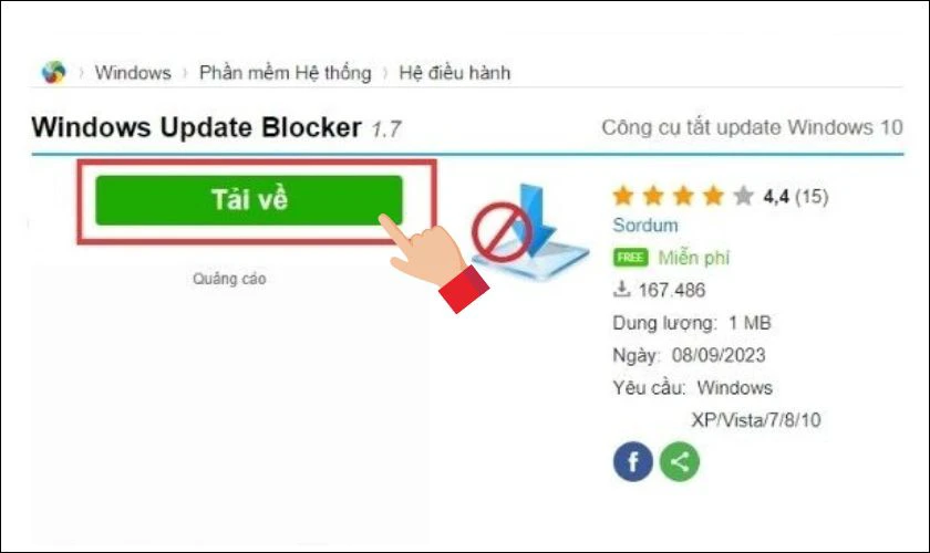 Tải phần mềm Windows Update Blocker về m&aacute;y