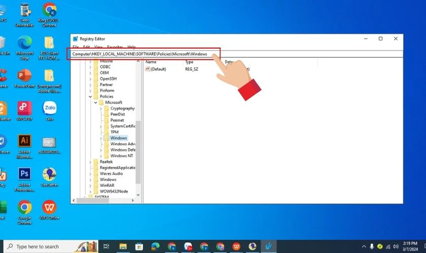 Nhập đường dẫn v&agrave; nhấn enter để mở thư mục cần t&igrave;m