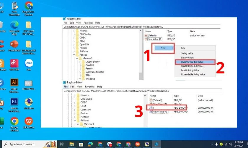 Để gi&aacute; trị DWORD (32-bit) th&agrave;nh 1