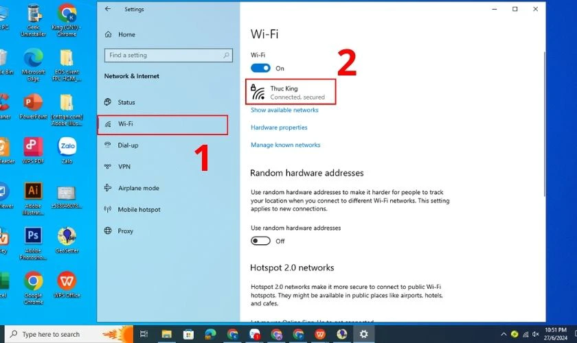 Chọn v&agrave;o mạng wifi m&agrave; bạn đang sử dụng