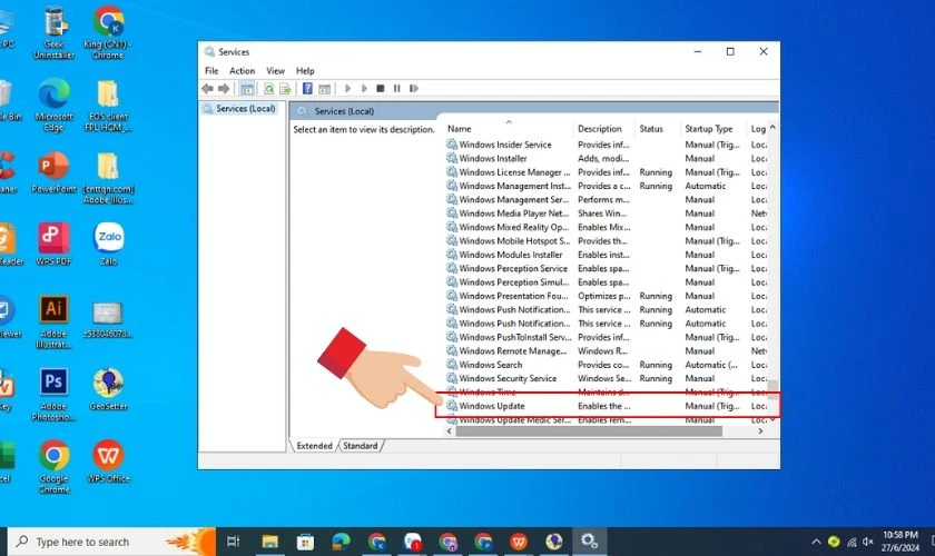 Mở cửa sổ thuộc t&iacute;nh bằng c&aacute;ch nhấp đ&uacute;p v&agrave;o Windows Update