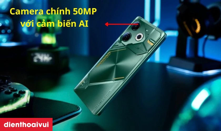 Tecno Pova 6 Neo được trang bị camera ch&iacute;nh 50MP với cảm biến AI